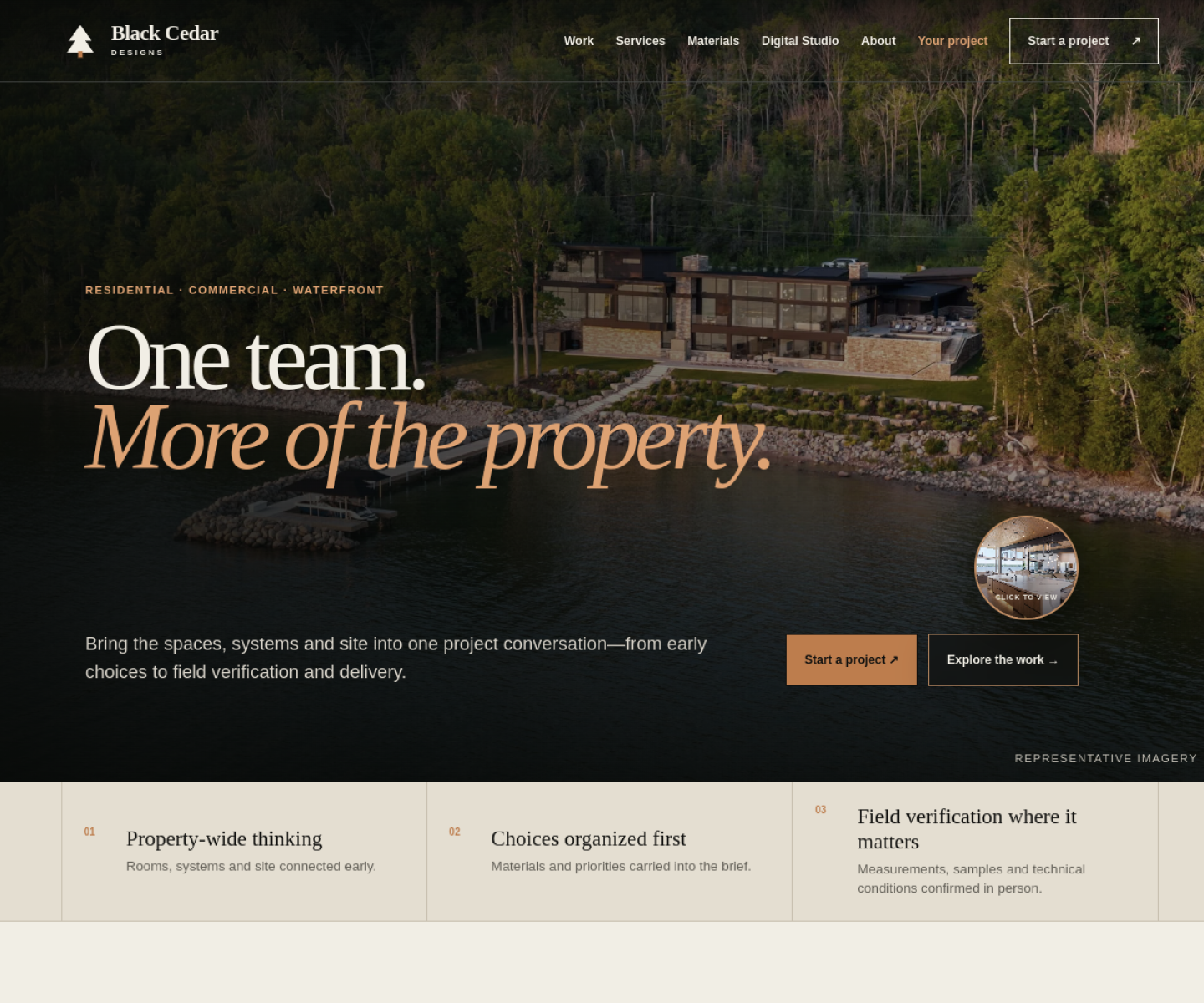 Screenshot of Black Cedar Designs website