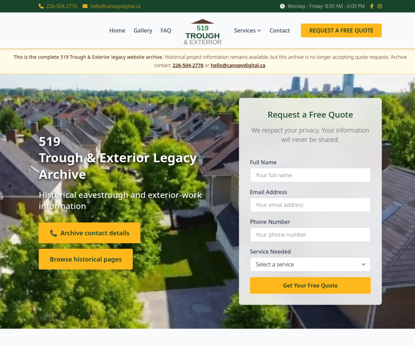 Screenshot of 519 Trough and Exterior website